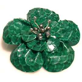 Green Flower Brooch